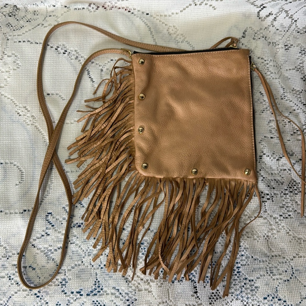 Vintage Hayden Harnett Crossbody Fringe Bag ~ Soft Leather
